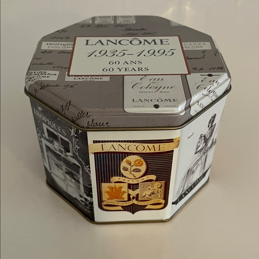 VINTAGE Lancome 60th Anniversary 1995 Commemorative Octagonal Tin Home Decor
